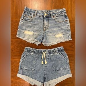 Cat & Jack Light Blue Denim Shorts Lot of 2 Size 8